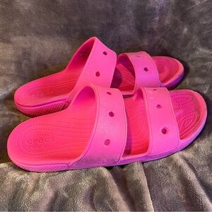 CROCS Fuchsia Slide Sandals